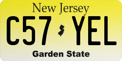 NJ license plate C57YEL