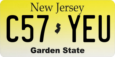 NJ license plate C57YEU