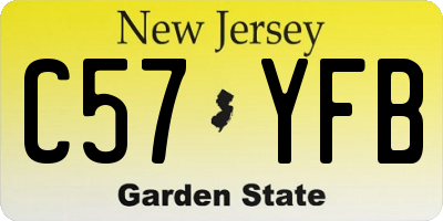 NJ license plate C57YFB
