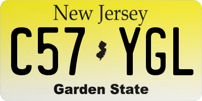 NJ license plate C57YGL