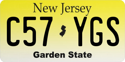 NJ license plate C57YGS