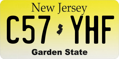 NJ license plate C57YHF