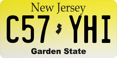 NJ license plate C57YHI