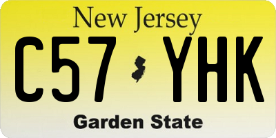 NJ license plate C57YHK