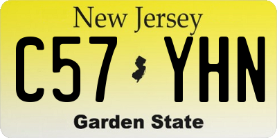 NJ license plate C57YHN
