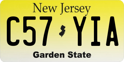 NJ license plate C57YIA
