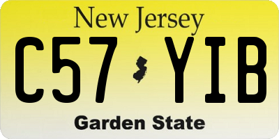 NJ license plate C57YIB