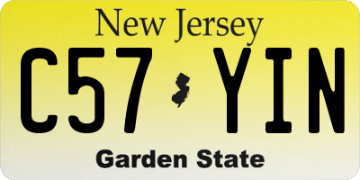 NJ license plate C57YIN