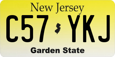 NJ license plate C57YKJ