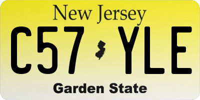 NJ license plate C57YLE