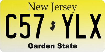 NJ license plate C57YLX