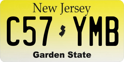 NJ license plate C57YMB