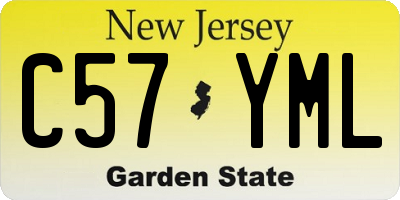 NJ license plate C57YML
