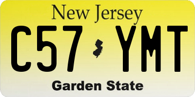 NJ license plate C57YMT