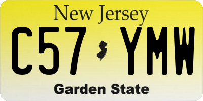 NJ license plate C57YMW