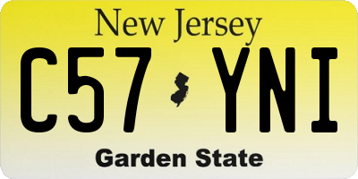 NJ license plate C57YNI