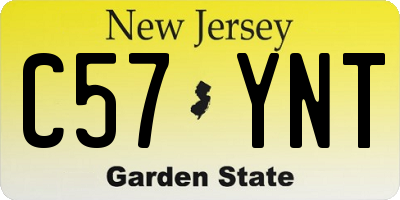 NJ license plate C57YNT