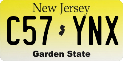 NJ license plate C57YNX
