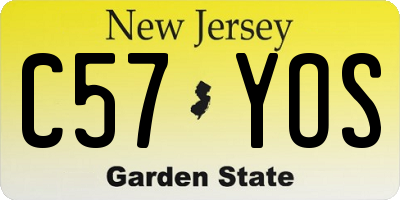 NJ license plate C57YOS