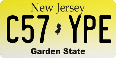 NJ license plate C57YPE