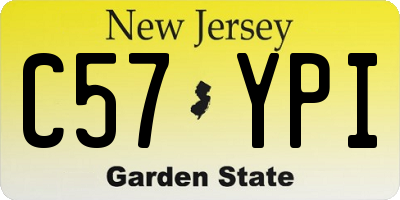 NJ license plate C57YPI