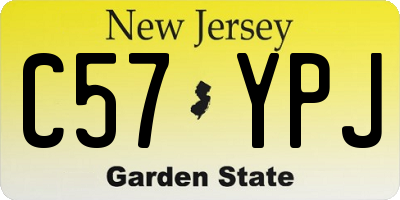 NJ license plate C57YPJ