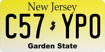NJ license plate C57YPO