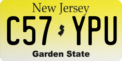 NJ license plate C57YPU