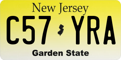 NJ license plate C57YRA