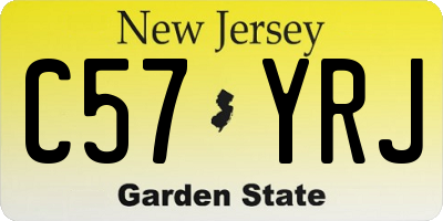 NJ license plate C57YRJ