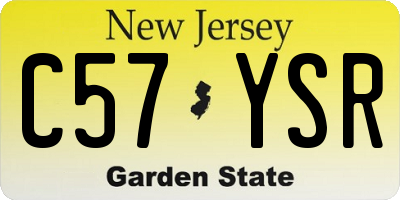 NJ license plate C57YSR