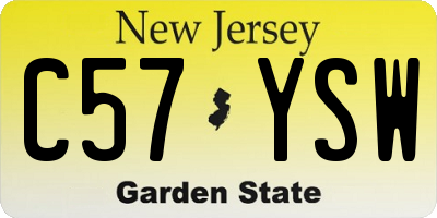 NJ license plate C57YSW