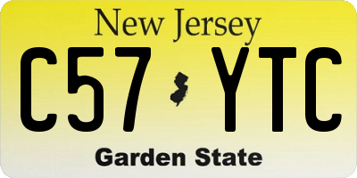 NJ license plate C57YTC