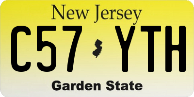 NJ license plate C57YTH
