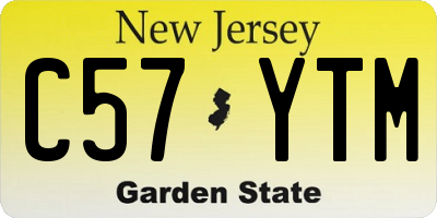 NJ license plate C57YTM