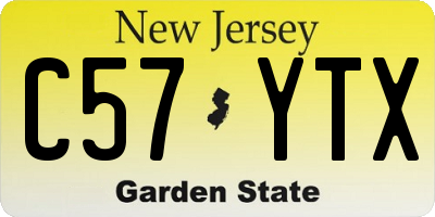 NJ license plate C57YTX