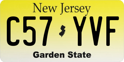 NJ license plate C57YVF