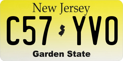 NJ license plate C57YVO