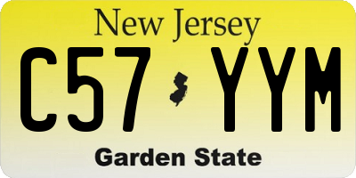 NJ license plate C57YYM