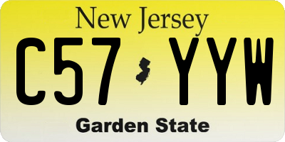 NJ license plate C57YYW