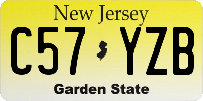 NJ license plate C57YZB