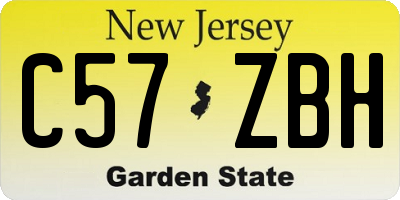 NJ license plate C57ZBH
