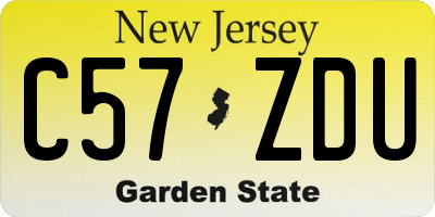 NJ license plate C57ZDU