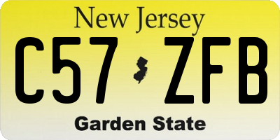 NJ license plate C57ZFB