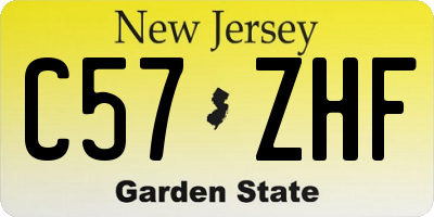 NJ license plate C57ZHF