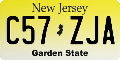 NJ license plate C57ZJA
