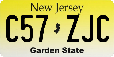 NJ license plate C57ZJC