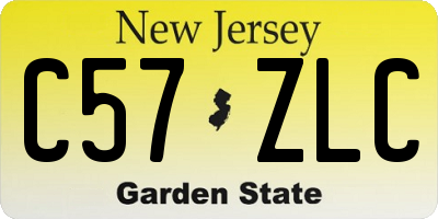 NJ license plate C57ZLC