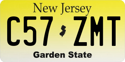 NJ license plate C57ZMT