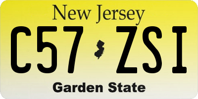 NJ license plate C57ZSI